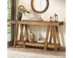 Tribesigns - Consoletafel - 2-laags - Dressoirtafel - Industrieel - Bijzettafel - MDF - Foyer - 180 x 30 x 90 cm