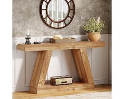 Tribesigns - Consoletafel - Dressoirtafel - Industrieel - Bijzettafel - Hout/Metaal - Natuurlijk Bruin - 30 x 140 x 80 cm