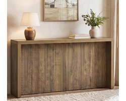 Tribesigns Consoletafel - Dressoirtafel - Industrieel - Bijzettafel - MDF - Bruin - 160 x 30 x 85 cm - Console Tafel voor Hal, Woonkamer, Entree