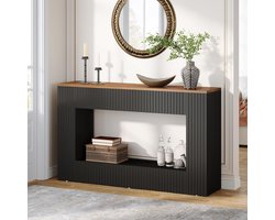 Tribesigns Consoletafel - Dressoirtafel - Industrieel - Bijzettafel - MDF - Zwart - 140 x 30 x 85 cm
