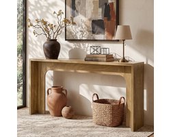 Tribesigns Consoletafel - Sidetable - Console - Haltafel - MDF - Bruin - Industrieel - 160 x 30 x 80 cm - Console Tafel voor Hal, Woonkamer, Entree