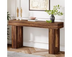 Tribesigns Consoletafel - Sidetable - Console - Haltafel - MDF - Bruin - Industrieel - 160 x 35 x 85 cm - Console Tafel voor Hal, Woonkamer, Entree