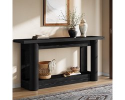 Tribesigns Consoletafel - Sidetable - Console - Haltafel - MDF Hout - Zwart - Industrieel - 160 x 30 x 80 cm