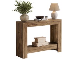 Tribesigns Consoletafel - Sidetable - Console - Haltafel - MDF - Industrieel - 105 x 30 x 80 cm - Console Tafel - Bruin