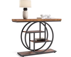 Tribesigns Consoletafel - Sidetable - Console - Haltafel - Metaal/Hout - Industrieel - 105 x 80 x 30 cm - Console Tafel - Bruin