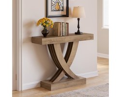 Tribesigns Consoletafel - Sidetable - Hout - Bruin - Industrieel - 110 x 30 x 85 cm - Console Tafel voor Hal, Woonkamer, Entree
