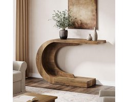 Tribesigns Consoletafel - Sidetable - Hout - Bruin - Industrieel - 110 x 35 x 75 cm - Console Tafel voor Hal, Woonkamer, Entree