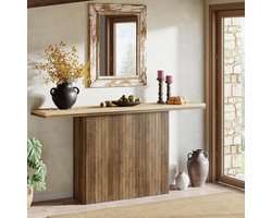 Tribesigns Consoletafel - Sidetable - Hout - Bruin - Industrieel - 160 x 30 x 80 cm - Console Tafel voor Hal, Woonkamer, Entree