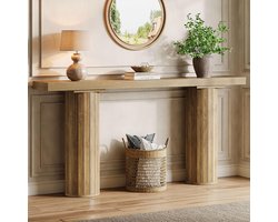 Tribesigns Consoletafel - Sidetable - Hout - Bruin - Industrieel - 160 x 30 x 85 cm - Extra Lange Console Tafel voor Hal, Woonkamer, Entree