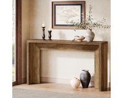 Tribesigns Consoletafel - Sidetable - Hout - Bruin - Sofa Tafe - 140 x 30 x 80 cm - Console Tafel voor Hal, Woonkamer, Entree