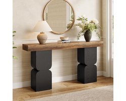 Tribesigns Consoletafel - Sidetable - Hout - colorblocking design - Industrieel - 160 x 30 x 80 cm - Console Tafel voor Hal, Woonkamer, Entree