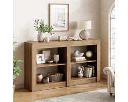 Tribesigns Consoletafel - Sidetable - Hout - Eikenkleur - Sofa Tafe - 150 x 35 x 85 cm - Console Tafel voor Hal, Woonkamer, Entree
