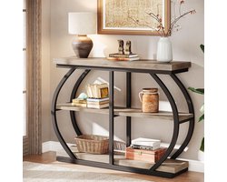 Tribesigns Consoletafel - Sidetable - Hout - Grijs - Industrieel - 105 x 30 x 80 cm - Console Tafel voor Hal, Woonkamer, Entree