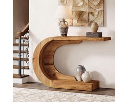 Tribesigns Consoletafel - Sidetable - Hout - Naturel Bruin - Industrieel - 110 x 35 x 75 cm - Console Tafel voor Hal, Woonkamer, Entree