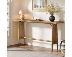 Tribesigns Consoletafel - Sidetable met Metalen Poten - Hout - Bruin - Modern - 160 x 35 x 85 cm - Console Tafel voor Hal, Woonkamer, Entree