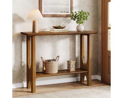 Tribesigns Entree Consoletafel - Haltafel met Opbergruimte - Bruin - 105 x 35 x 80 cm - Consoletafel voor Hal, Woonkamer, Entree, Foyer