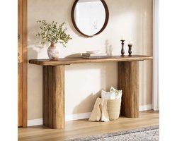 Tribesigns Hout Consoletafe - Lange Sidetable - Bruin - 160 x 30 x 80 cm - Console Tafel voor Hal, Woonkamer, Entree