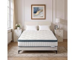 Tribesigns Matras - Matras 140x200 - 25cm dik - Binnenveringmatras met Gel-Traagschuim - met Oeko TEX Certificaat - 7 Zone Orthopedisch Matras - Pocketveringmatras Gemiddelde Hardheid H3