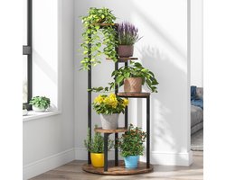 Tribesigns Plantenstandaard voor Binnen - 5 lagen - 50 x 50 x 103 cm - Houten plantenplankhouder voor meerdere potplanten - Rustiek Bruin