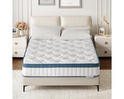 Tribesigns Pocketveringmatras - Matras 180x200 - 25cm dik - Binnenveringmatras met Gel-Traagschuim - met Oeko TEX Certificaat - 7 Zone Orthopedisch Matras - Pocketveringmatras Gemiddelde Hardheid H3