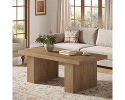 Tribesigns - Rechthoekige Salontafel - Rechthoekige Houten Salontafel - Bruin - Tafel - Sidetable voor Woonkamer, Thuiskantoor - 120 x 60 x 45 cm