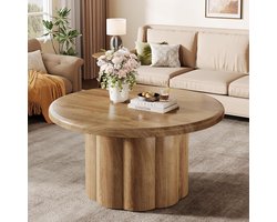 Tribesigns - Ronde Salontafel - Smoderne Houten Bijzettafel - Bruin - Tafel - Sidetable voor Woonkamer, Thuiskantoor - 80 x 80 x 45.5 cm