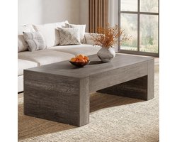 Tribesigns Salontafel Industrieel - Bijzettafel - Koffietafel - Rechthoek Rustiek Taupe - Hout - 130 x 70 × 45cm