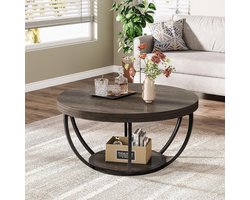 Tribesigns Salontafel - Rond 80CM - Bijzettafel - Woonkamertafel - Tafel - Koffietafel - Duurzaam - Grijs - Banktafe