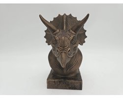 Triceratops dierenbeeld - Buste van dierenkop 20cm | Realistisch & Decoratief Beeldje voor Thuis of Kantoor