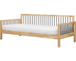 TRICOT - Eenpersoonsbed - Lichtbruin - 90 x 200 cm - Rubberhout