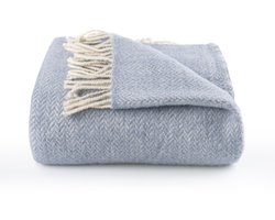 Trimita Ladira – Wollen Plaid – 100% Wol – Lichtblauw – 130×170 cm – Voor Woonkamer & Slaapkamer