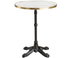 Trine cafetafel Ø60cm marmerdecor wit.