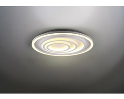 TRIO KAGAWA - Plafondlamp - Wit mat - incl. 1x LED 40W - Afstandsbediening - Geintegreerde dimmer - Traploos instelbare lichtkleur - Nachtlampje - Plafondbevestiging - Geheugenfunctie via de afstandsbediening