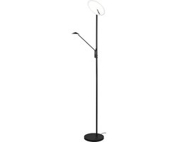 Trio leuchten Brantford - LED Vloerlamp - 36.5W - Aanpasbare Kleur - Dimbaar - Rond - Zwart - Aluminium