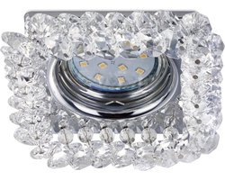 Trio Leuchten Dolomite inbouwspot - kristallen - vierkant - GU10 - met klemmen - chroom