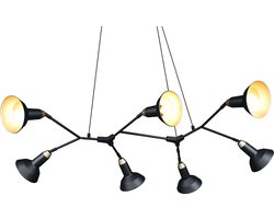 Trio Leuchten Hanglamp Roxie 7 x E14 Zwart Messing