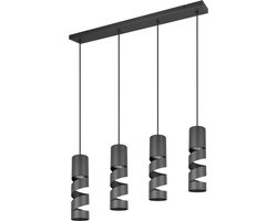 Trio Leuchten - Hanglamp Stream 4 lichts L 80 cm zwart