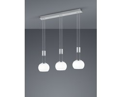 Trio leuchten - LED Hanglamp - Hangverlichting - 24W - 3-lichts - Warm Wit 3000K - Dimbaar - Rechthoek - Nikkel - Aluminium