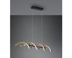 Trio leuchten - LED Hanglamp - Hangverlichting - 45W - Aanpasbare Kleur - Dimbaar - Rechthoek - Goud - Aluminium
