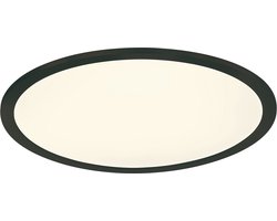 Trio leuchten - LED Plafondlamp - Plafondverlichting - 26W - Warm Wit 3000K - Dimbaar - Rond - Zwart - Aluminium