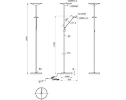 Trio leuchten - LED Vloerlamp - 36.5W - Aanpasbare Kleur - Dimbaar - Rond - Nikkel - Aluminium