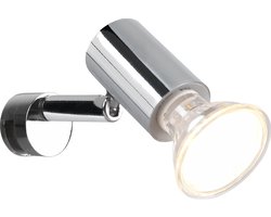 Trio leuchten - LED Wandlamp - Wandverlichting - GU10 Fitting - Spatwaterdicht IP44 - Rond - Chroom - Aluminium