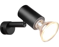 Trio leuchten - LED Wandlamp - Wandverlichting - GU10 Fitting - Spatwaterdicht IP44 - Rond - Zwart - Aluminium