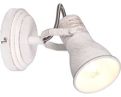 Trio leuchten - LED Wandspot - Wandverlichting - E14 Fitting - 1-lichts - Rond - Antiek Wit - Aluminium