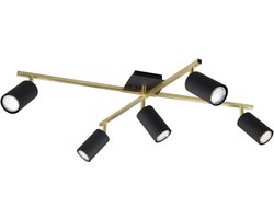 Trio Leuchten Marley Plafonniere 5x GU10 Zwart Goud