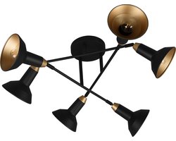 Trio Leuchten Plafonniere Roxie 6 x E14 Mat Zwart