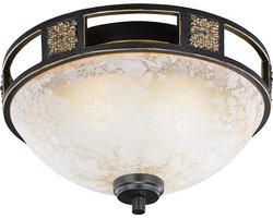 Trio Leuchten Quinta - Plafondlamp - 2 lichts - Ø 330 mm - Roestbruin