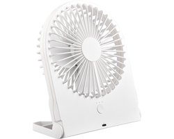 Trio Leuchten - Tafelventilator Breezy - Draadloos - Hoogte 23 cm - Accu oplaadbaar - 3 snelheden - Bureau ventilator - wit