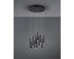 TRIO Leuchten Tubular - Hanglamp - Zwart - Dimbaar - In hoogte verstellbaar
