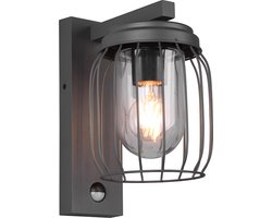 Trio Leuchten Tuela Wandlamp IP44 Bewegingssensor Antraciet